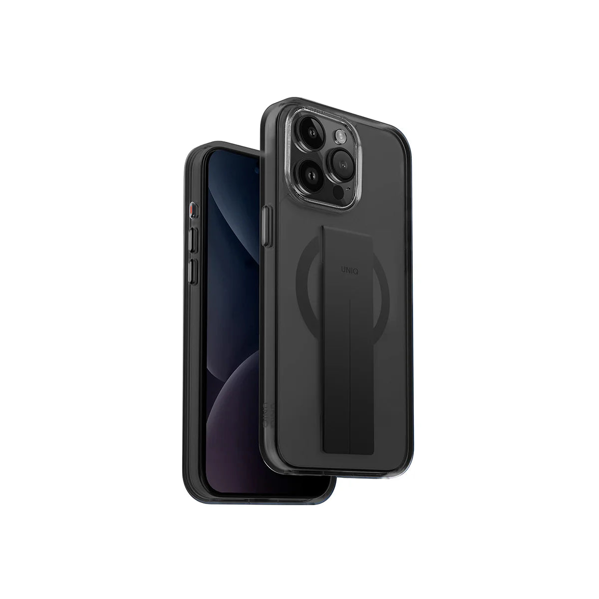 HELDRO (MagClick™) Funda para iPhone 15 Pro MagSafe transparente con grip