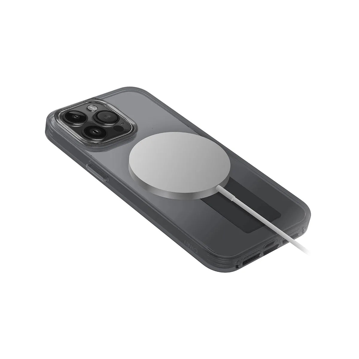 HELDRO (MagClick™) Funda para iPhone 15 Pro Max MagSafe transparente con grip