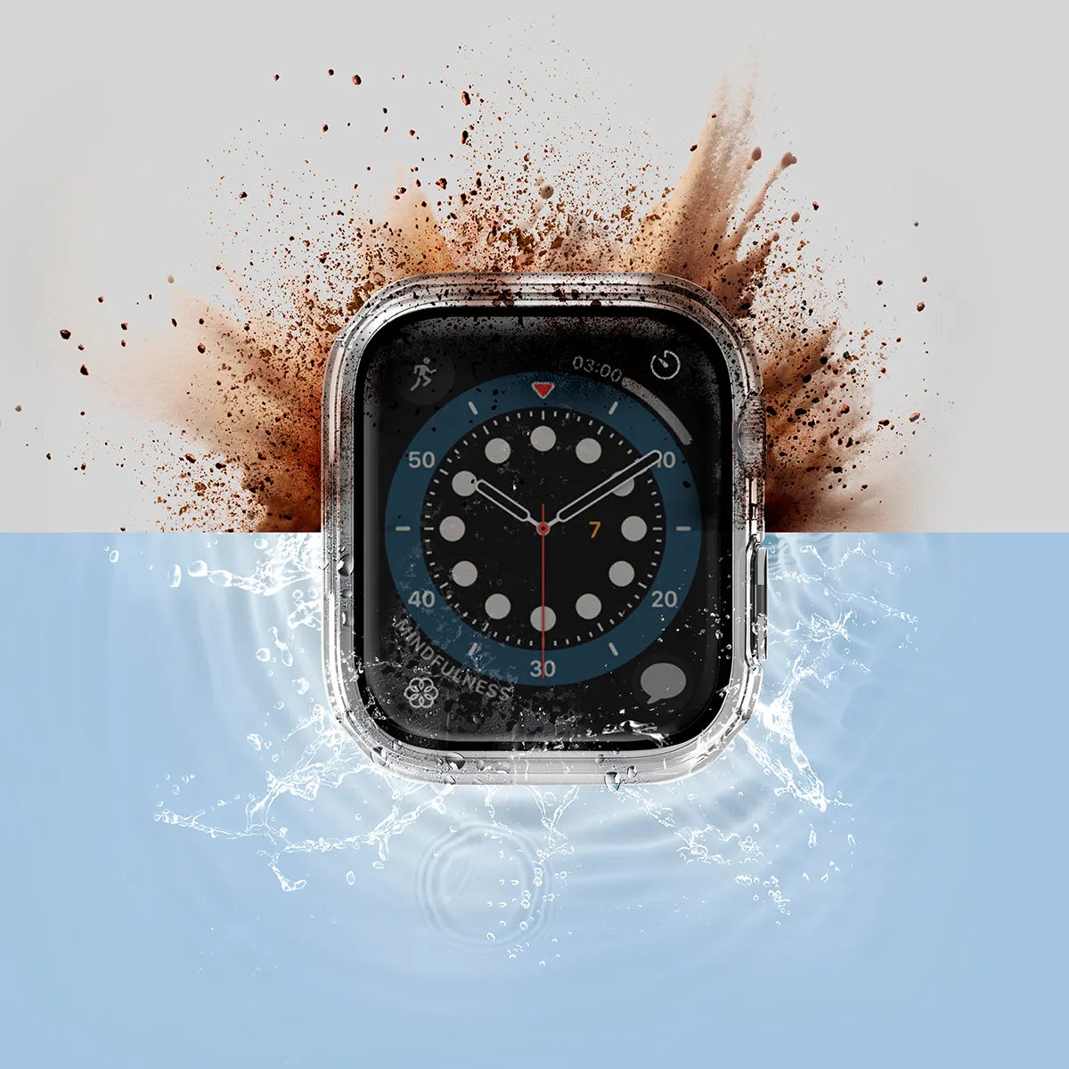 NAUTIC Funda para Apple Watch 45 mm con protector de pantalla cristal templado sumergible