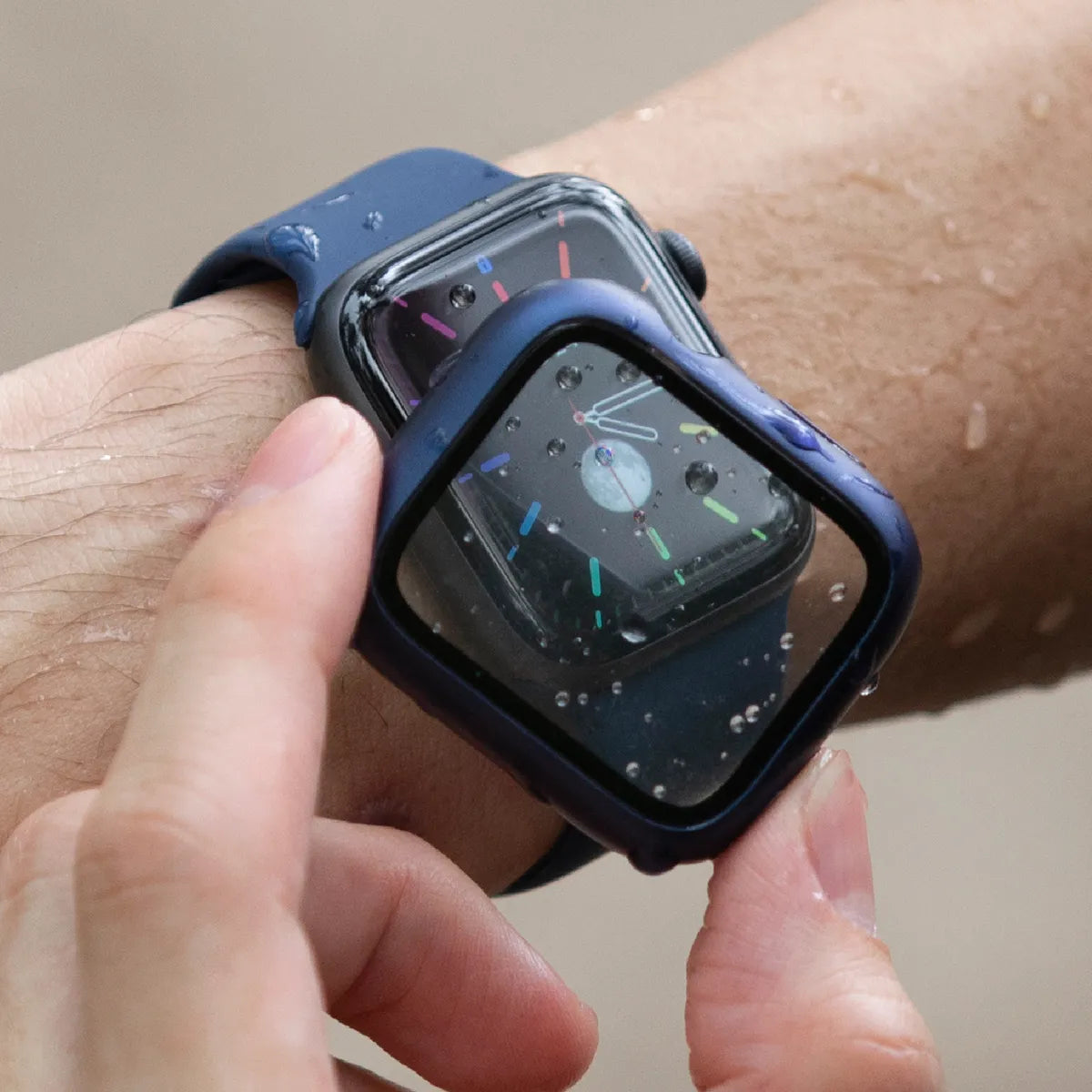 NAUTIC Funda para Apple Watch 45 mm con protector de pantalla cristal templado sumergible