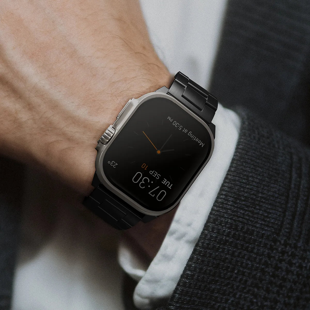 OSTA Correa para Apple Watch 46 | 45 | 44 | 42 mm | Apple Watch Ultra 49 mm metálica acero inoxidable ajustable