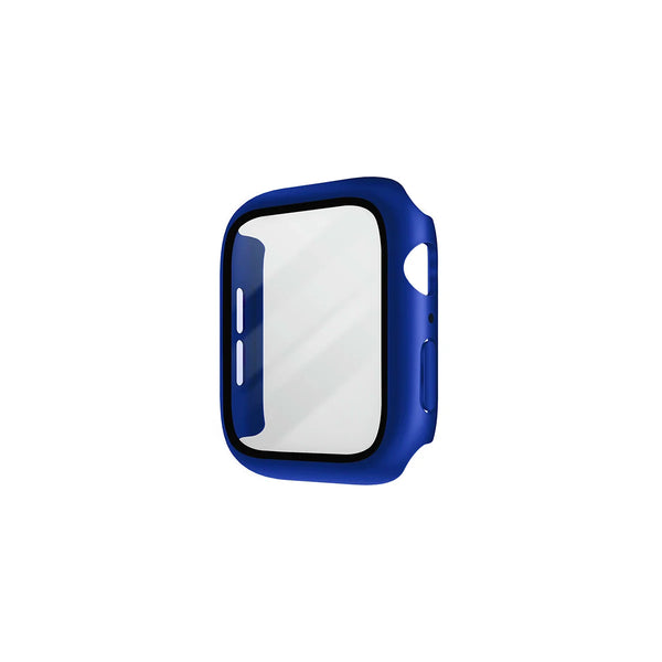 Funda sumergible con protector de pantalla de cristal templado color Azul para Apple Watch 40 mm