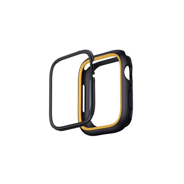 Funda con biseles intercambiables color Negro | Amarillo para Apple Watch 41 | 40 mm