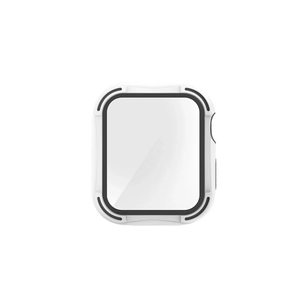 Funda híbrida con protector de pantalla de cristal templado color Blanco para Apple Watch 44 mm