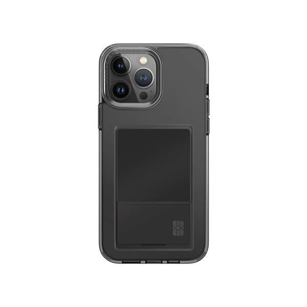 Funda para iPhone 15 Pro Max gris con porta tarjeta