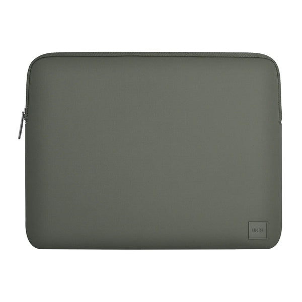 Funda impermeable fabricada en neopreno suave color Verde Estaño para MacBook hasta 14"