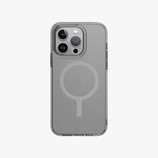 Funda híbrida con protección rígida 3H compatible con MagSafe color Gris Matizado para iPhone 15 Pro