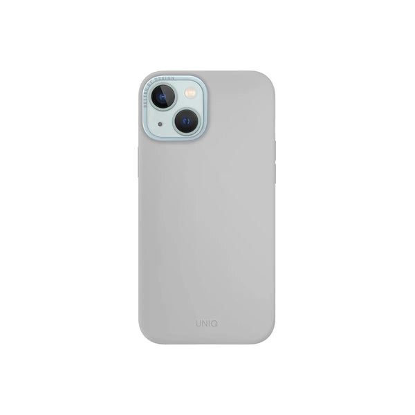 Funda híbrida de silicón premium compatible con MagSafe color Gris Claro para iPhone 15