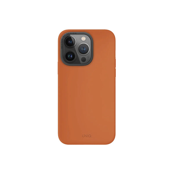 Funda híbrida de silicón premium compatible con MagSafe color Naranja para iPhone 15 Pro