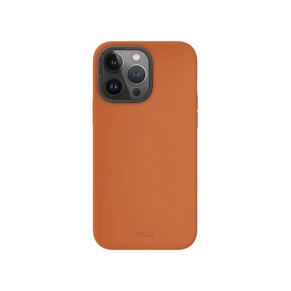 Funda híbrida de silicón premium compatible con MagSafe color Naranja para iPhone 15 Pro Max