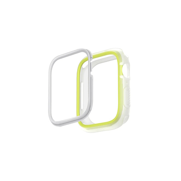 Funda con biseles intercambiables color Verde | Blanco para Apple Watch 45 | 44 mm