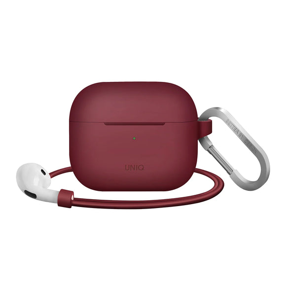 Funda de silicón premium con correa color Guinda para AirPods 3ª generación