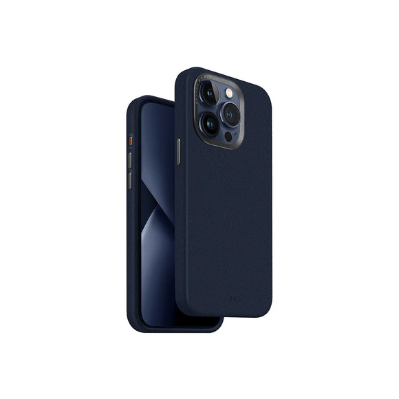 Funda híbrida con bumper anti impacto, bisel de aluminio, compatible con MagSafe color Azul para iPhone 15 Pro