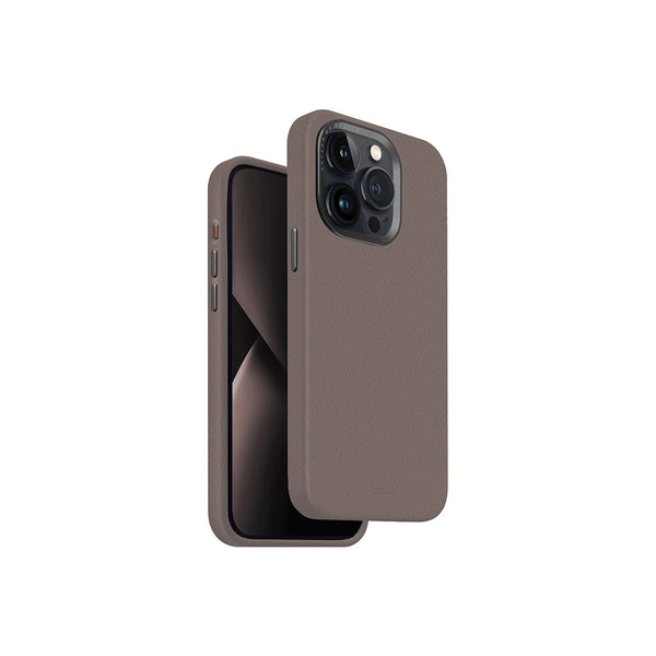 Funda híbrida con bumper anti impacto, bisel de aluminio, compatible con MagSafe color Gris para iPhone 15 Pro