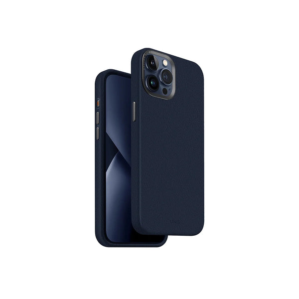 Funda híbrida con bumper anti impacto, bisel de aluminio, compatible con MagSafe color Azul para iPhone 15 Pro Max