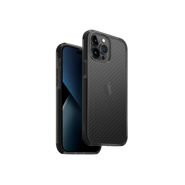 Funda híbrida con bumper anti impacto color Negro Humo para iPhone 14 Pro