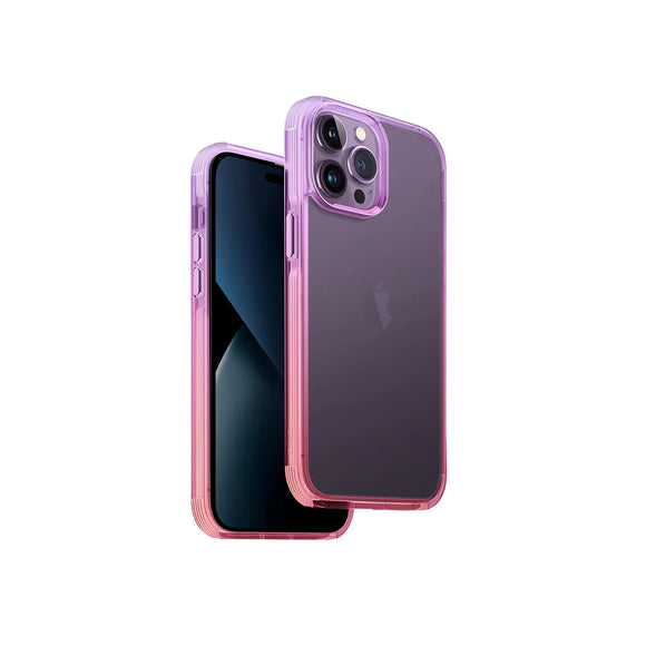 Funda híbrida con bumper anti impacto color Lavanda | Rosa para iPhone 14 Pro Max