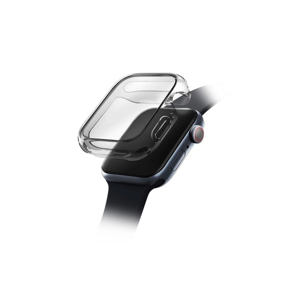 Funda híbrida transparente con protector de pantalla color Humo para Apple Watch 41 mm