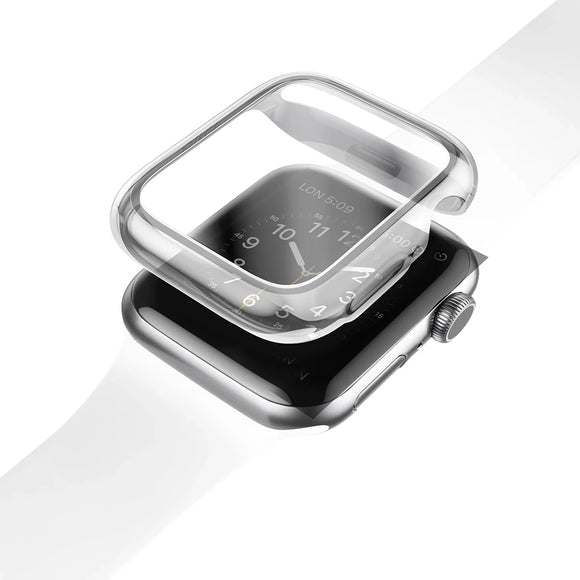 Funda híbrida transparente con protector de pantalla color Transparente para Apple Watch 44 mm