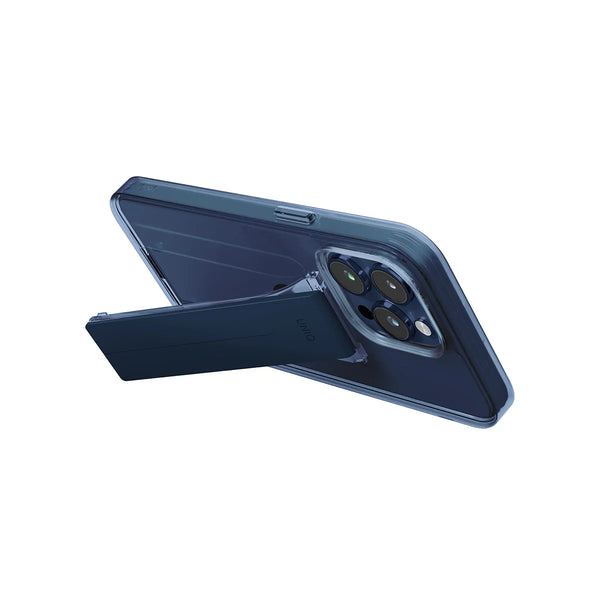 Funda híbrida con soporte y grip integrado color Azul Oscuro para iPhone 15 Pro