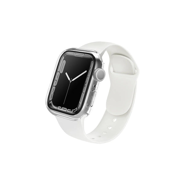 Funda con protector de pantalla de cristal templado color Transparente para Apple Watch 45 mm