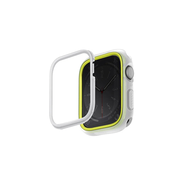 Funda con biseles intercambiables color Verde | Blanco para Apple Watch 45 | 44 mm