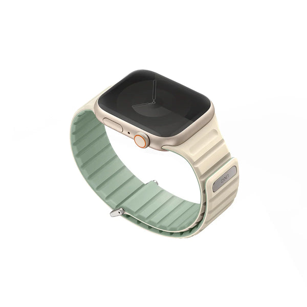 Correa magnética bicolor reversible con broche metálico color Aqua | Beige para Apple Watch | Ultra 41 | 40 | 38 mm