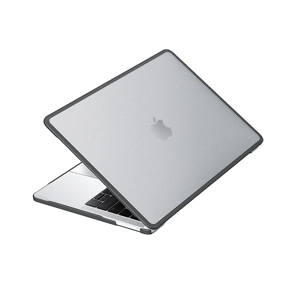 Carcasa anti impacto con bumper protector color Gris para MacBook Air 13" 2020 - 2018