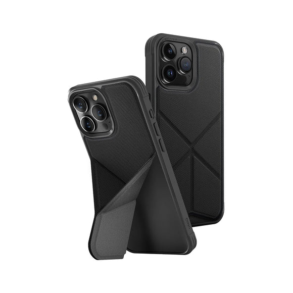 Funda híbrida con soporte multiposición integrado color Negro para iPhone 15 Pro Max