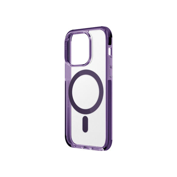 Funda híbrida con bumper anti impacto compatible con MagSafe color Morado para iPhone 14 Pro