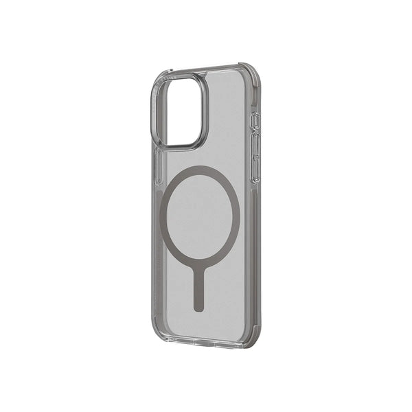 Funda híbrida con bumper anti impacto compatible con MagSafe color Gris Matizado para iPhone 15 Pro