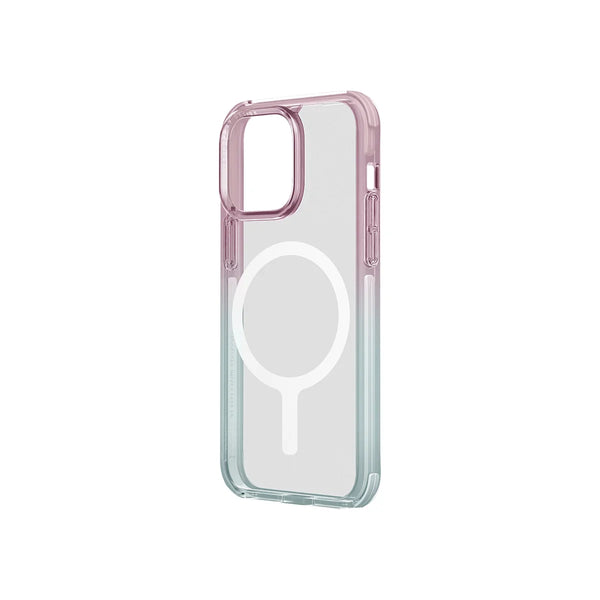 Funda híbrida con bumper anti impacto compatible con MagSafe color Azul | Rosa para iPhone 15