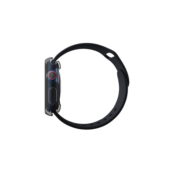 Funda híbrida transparente con protector de pantalla color Humo para Apple Watch 45 mm