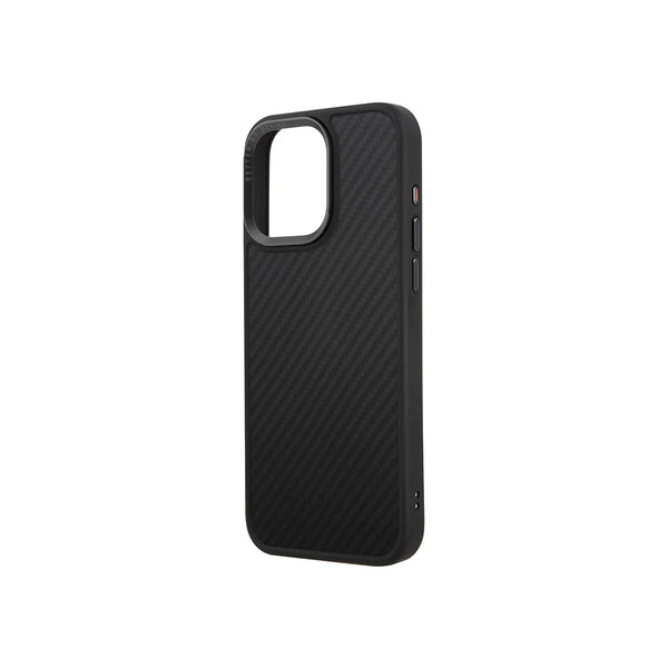 Funda híbrida fabricada con kevlar compatible con MagSafe color Negro para iPhone 15 Pro Max