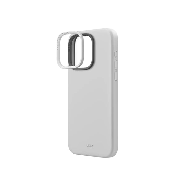 Funda híbrida de silicón premium compatible con MagSafe color Gris Claro para iPhone 15 Pro