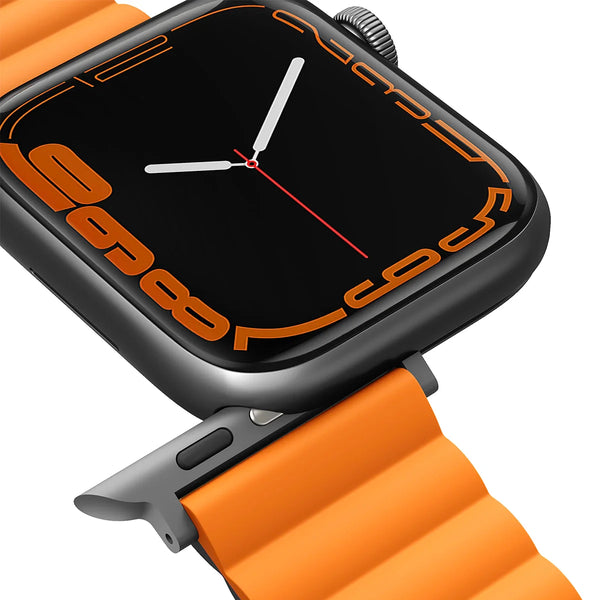 Correa magnética bicolor reversible color Gris | Naranja para Apple Watch | Ultra 49 | 45 | 44 | 42 mm