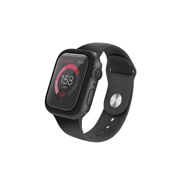 Funda sumergible con protector de pantalla de cristal templado color Negro para Apple Watch 44 mm