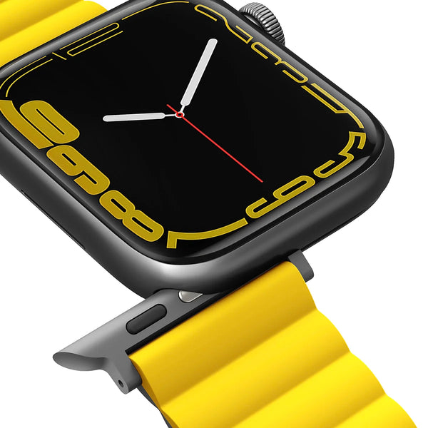 Correa magnética bicolor reversible color Amarillo | Gris para Apple Watch | Ultra 49 | 45 | 44 | 42 mm