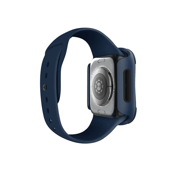 Funda híbrida con protector de pantalla de cristal templado color Azul para Apple Watch 40 mm