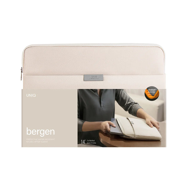 Funda protectora con bumper reforzado color Beige para MacBook hasta 14"