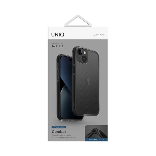 Funda híbrida con bumper anti impacto color Negro Humo para iPhone 14 Plus