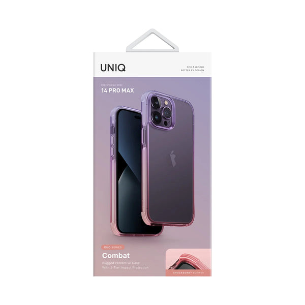 Funda híbrida con bumper anti impacto color Lavanda | Rosa para iPhone 14 Pro Max