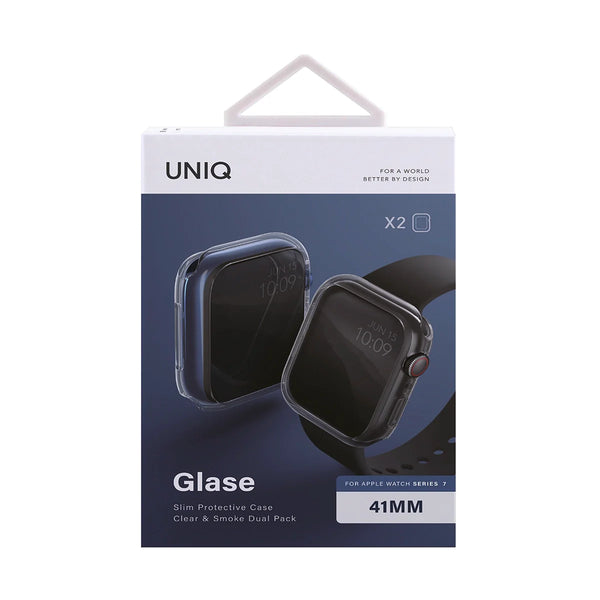 Funda ultra delgada con protección de bordes color Transparente | Humo para Apple Watch 41 mm