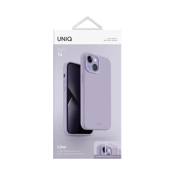 Funda híbrida de silicón premium color Lavanda para iPhone 14