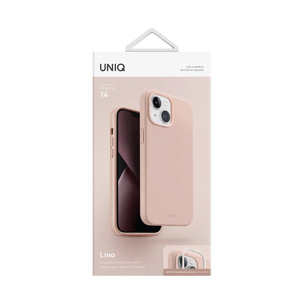 Funda híbrida de silicón premium color Rosa para iPhone 14