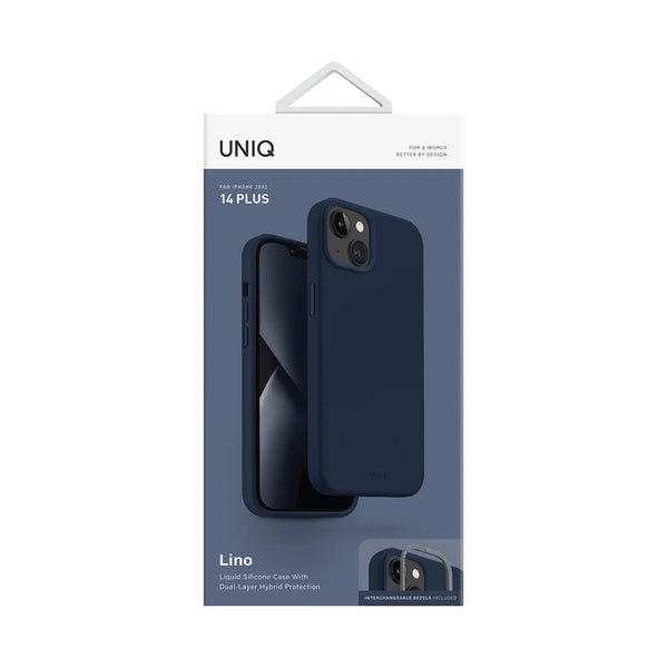 Funda híbrida de silicón premium color Azul para iPhone 14 Plus