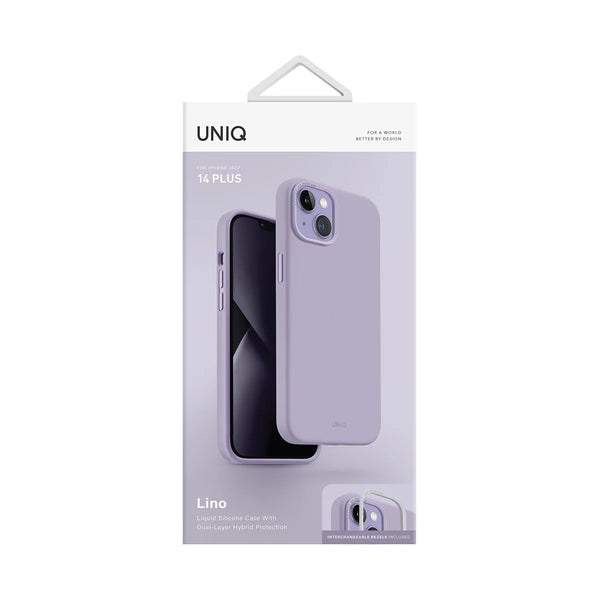 Funda híbrida de silicón premium color Lavanda para iPhone 14 Plus