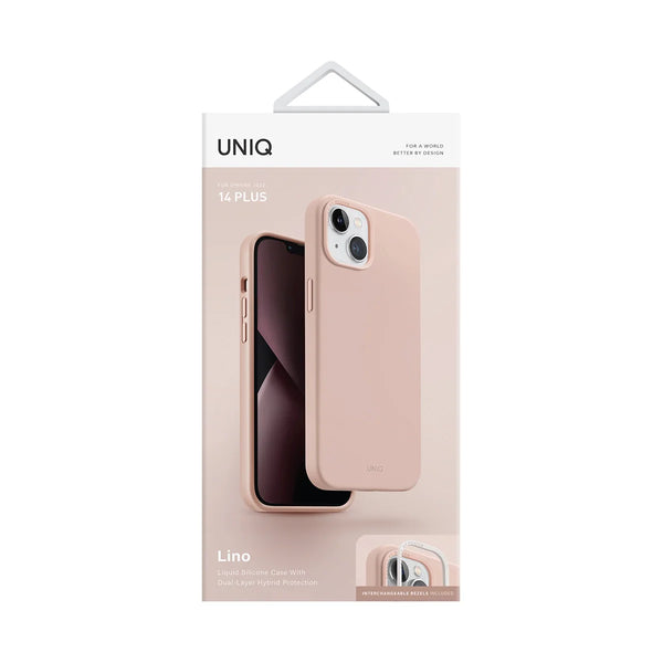 Funda híbrida de silicón premium color Rosa para iPhone 14 Plus