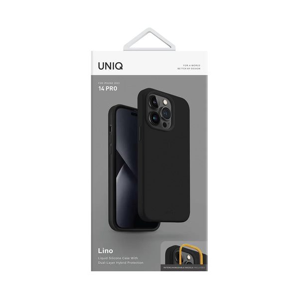 Funda híbrida de silicón premium color Negro para iPhone 14 Pro