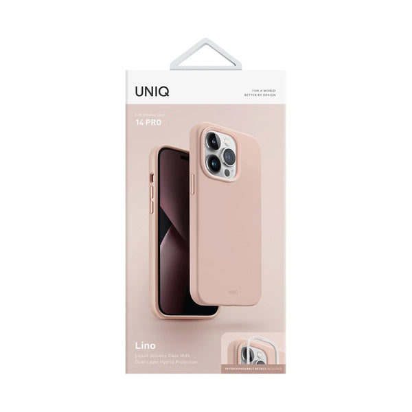 Funda híbrida de silicón premium color Rosa para iPhone 14 Pro